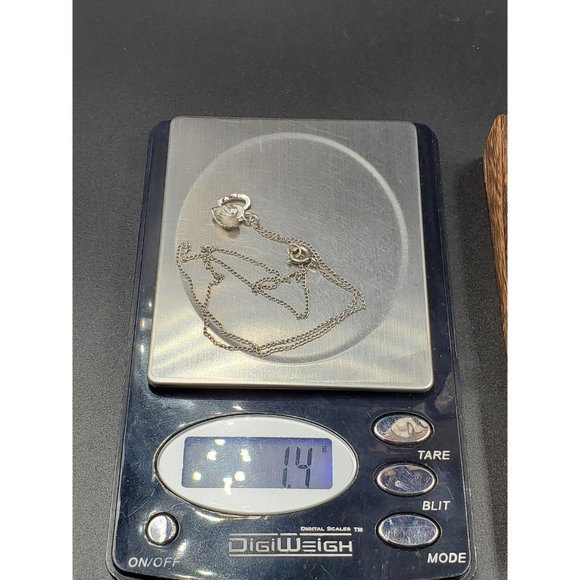 16 Inch Sterling Silver Double Heart Clear Quartz Gem Pendant Necklace - Picture 7 of 7